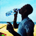 La soif du peintre (Popenguine, Sénegal) - 2011 - sur toile - 30 X 30 cm
