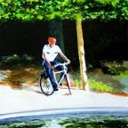 Le flic à vélo (Parc royal de Bruxelles) - 2013 - 30 X 30 cm