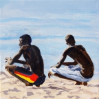 Après l‘effort (Popengine, Sénégal) - 2014 - sur toile - 30 X 30 cm
