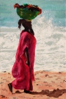 Marnande sur la plage (Popenguine, Sénégal) - 2014 - 20 X 30 cm
